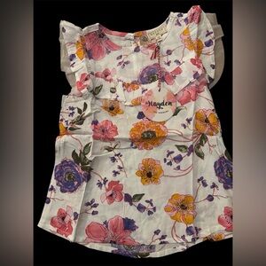 Hayden girls Floral Top NWT
